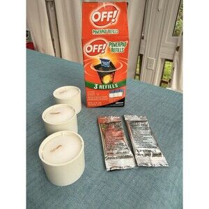OFF! Lamp & Lantern Refill 3 Candles 2 Pads 2004 backyard summer garden NOS